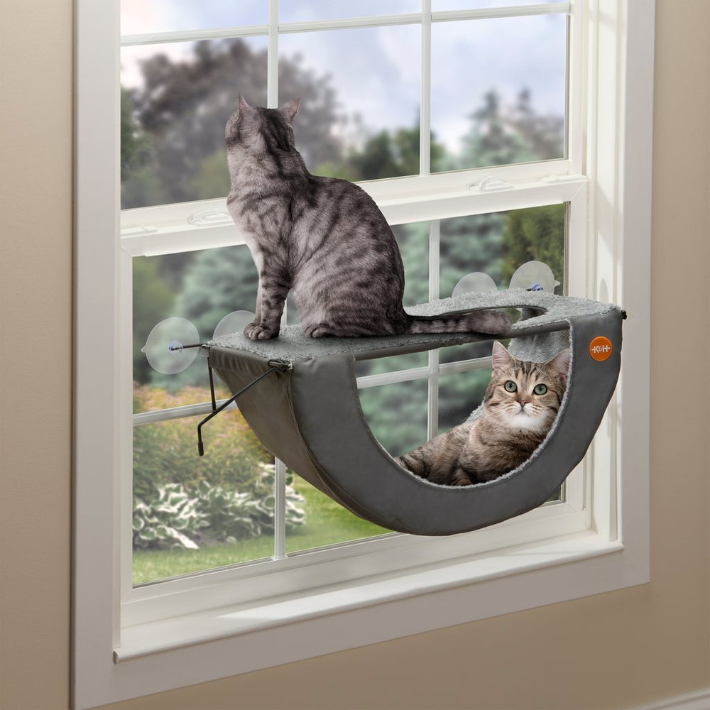 K&H EZ Mount Cat Window Perch Double Level Hammock Kitty Sill Window Bed product photo