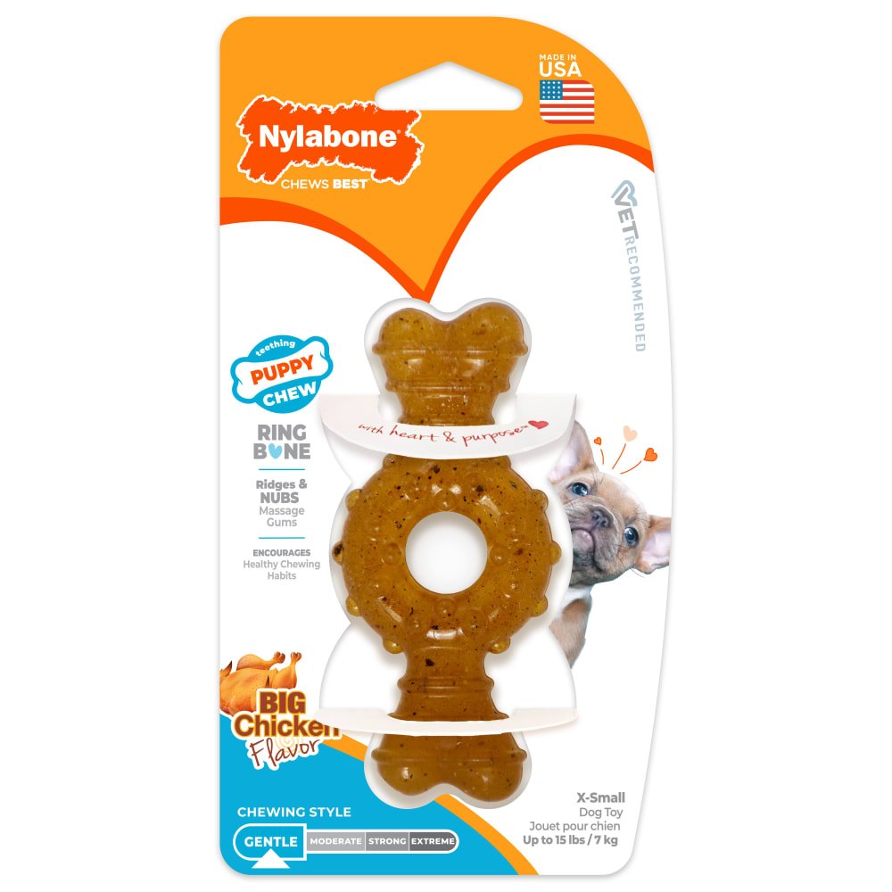 Nylabone Puppy Chew Teething Ring Bone product photo